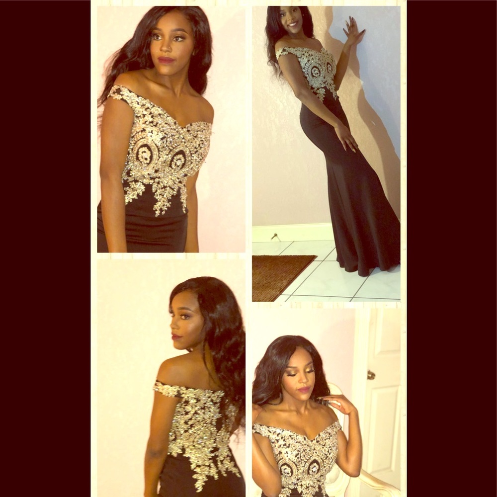 GOLD & BLACK FORMAL DRESS